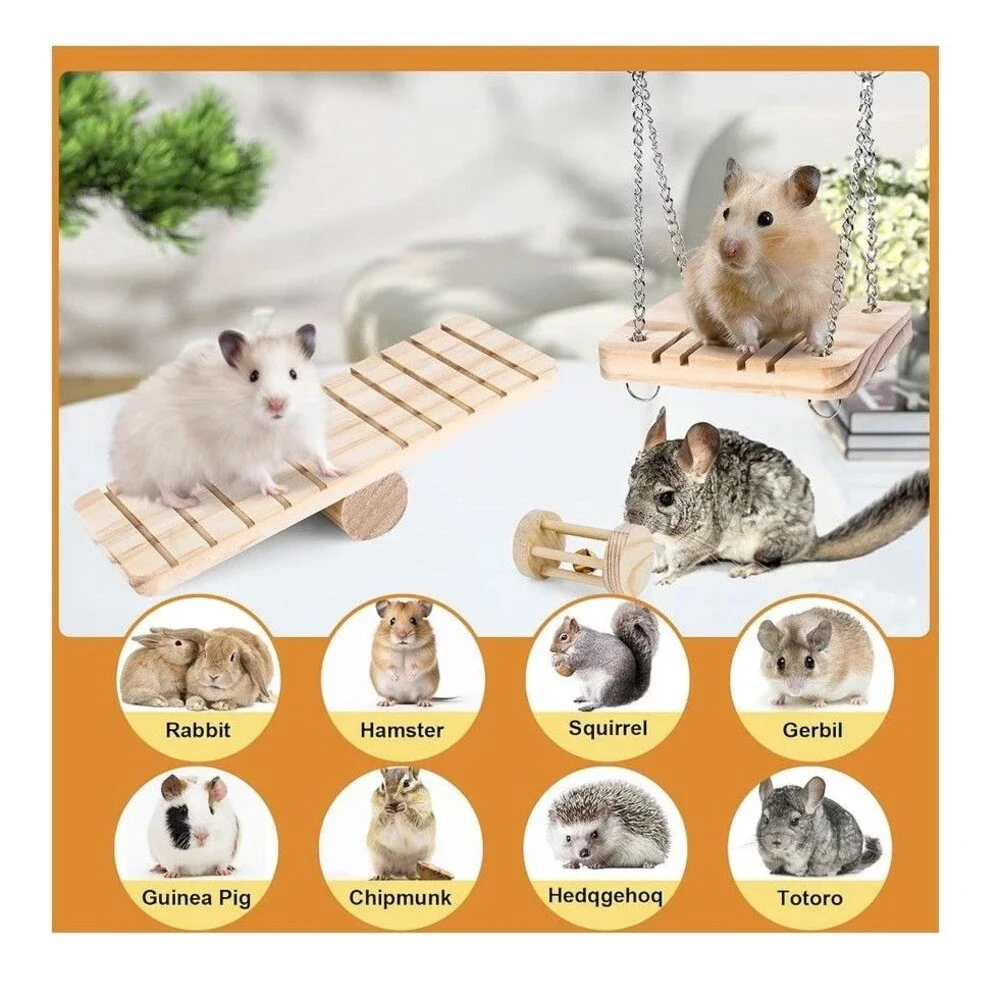 Hamster Toys Set, Guinea Pig Toys Small Animal Chewing & Play Toys 26 piece set